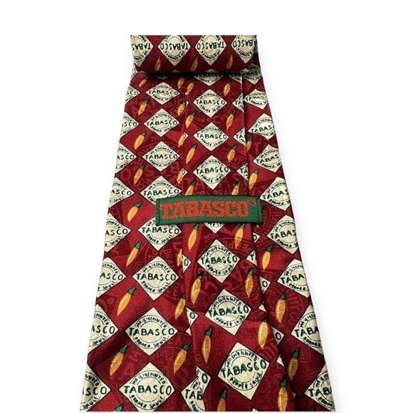 Tabasco Men’s Hot Pepper Themed 100% Silk Tie - Picture 5 of 5